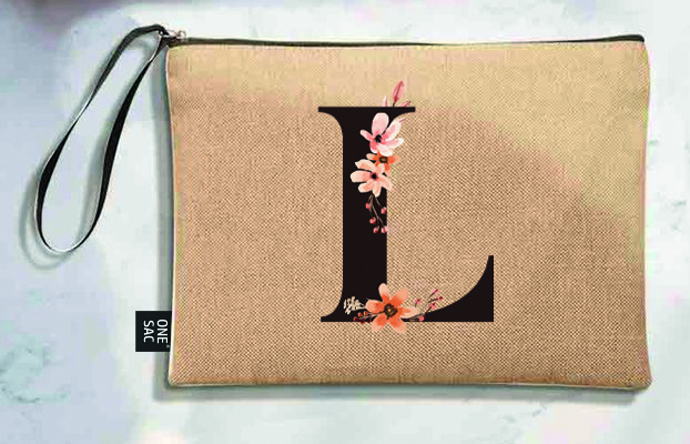 Bolso de mano letra l una pieza (diseño variado) (25×18×1 )